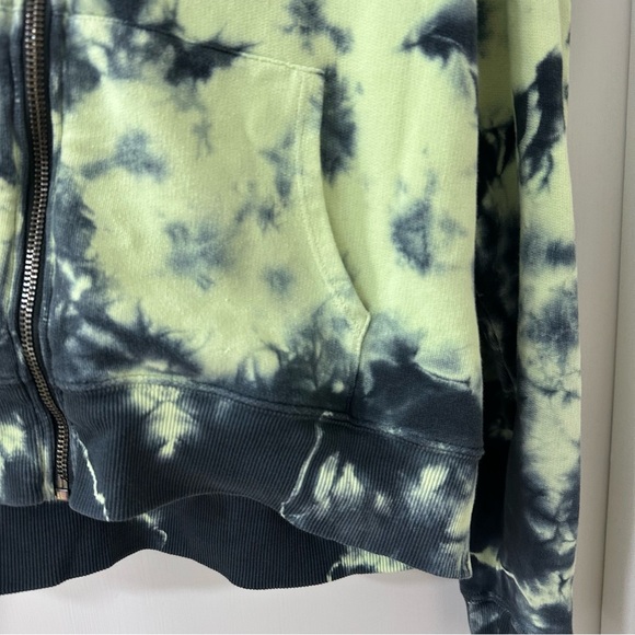 CHRLDR Skull Cloud Zip-Up Hoodie, Tie-Dye Charcoal Lime, Size M - Picture 9 of 11